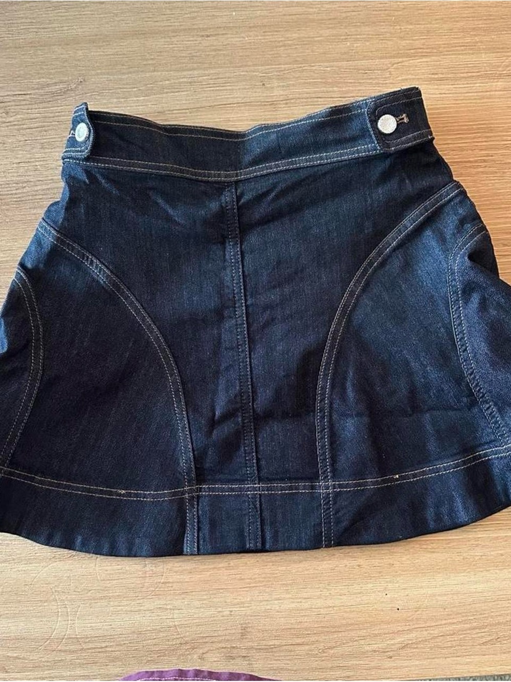 Pilcro Dark Indigo Denim Mini Skirt - Deep Blue - Picture 3 of 5